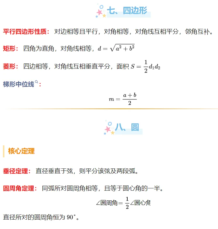 中考数学必考知识点总结 第10张