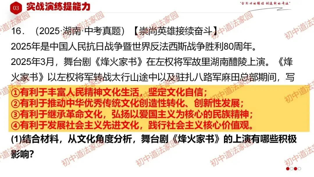 中考政治丨道德与法治一轮复习 专题21 守望精神家园 第48张