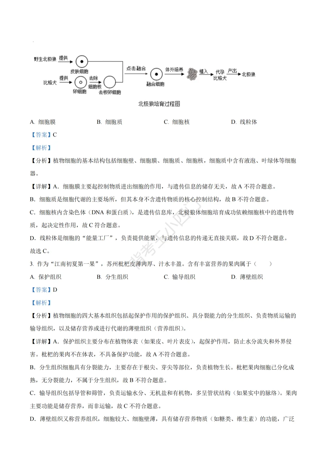 江苏省苏州市2025年中考小四门真题及答案解析(生物/历史/道法) 第16张