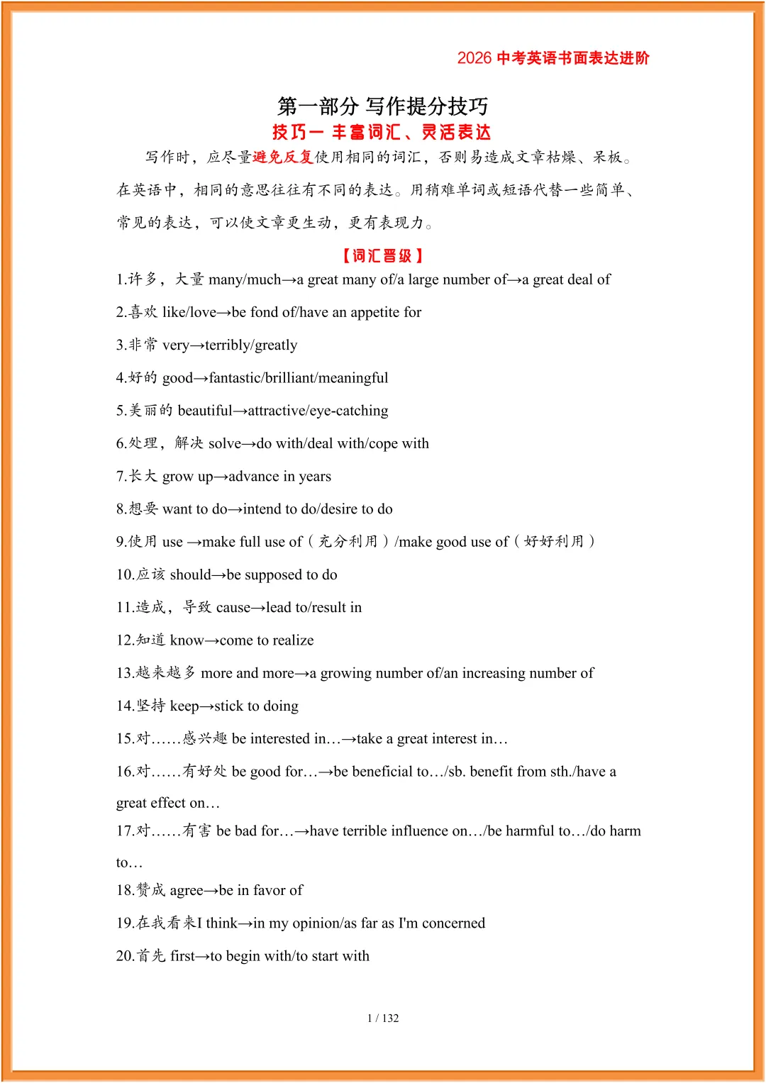 中考英语书面表达进阶-CE012 第10张