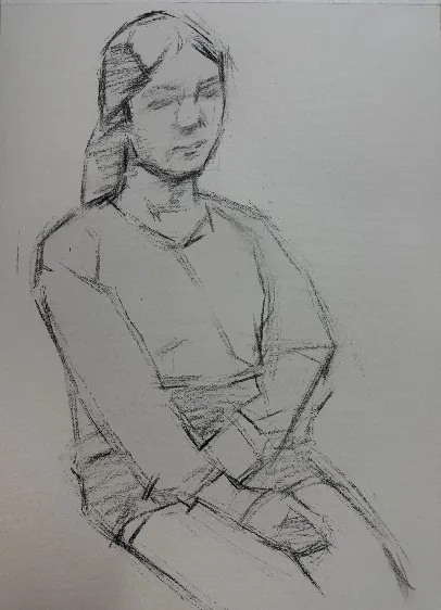 【素描带画】湖南科技大学25真题:素描半身像写生绘画步骤示范!内含免费课程~ 第4张