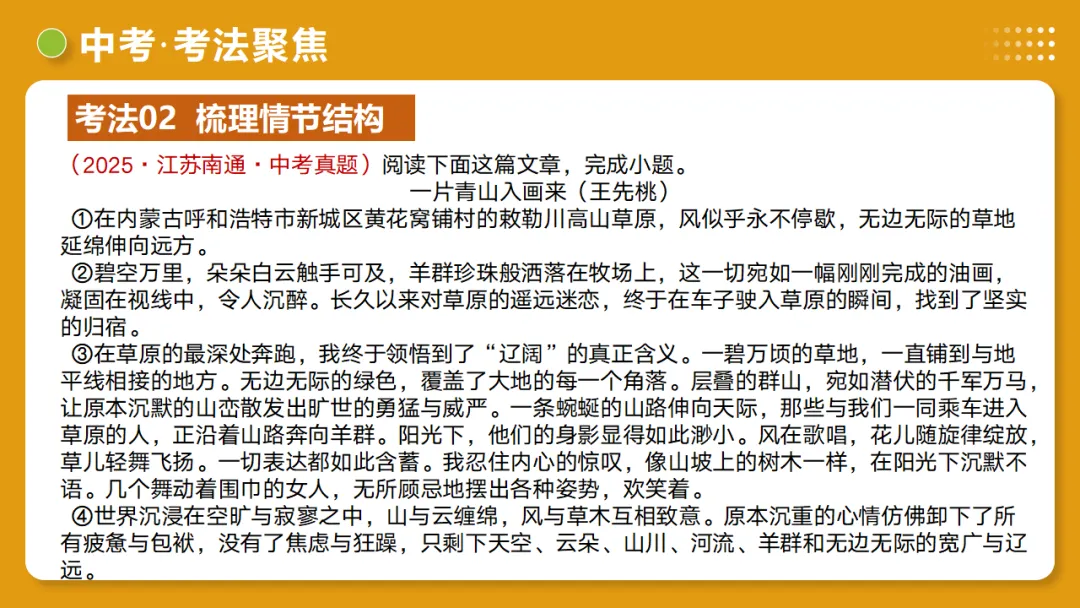 2026年中考复习记叙文阅读第1讲 内容概括与情节梳理 讲练测 第32张