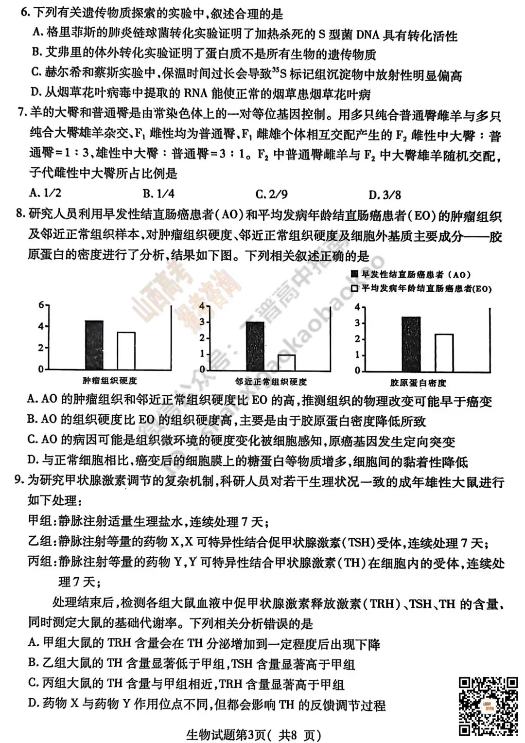临汾2026高三质量监控第一次模拟考试3.23-25全科试题与答案!附送高清打印版 第87张