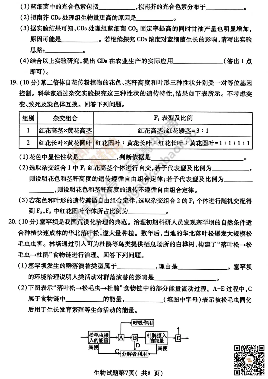 临汾2026高三质量监控第一次模拟考试3.23-25全科试题与答案!附送高清打印版 第91张