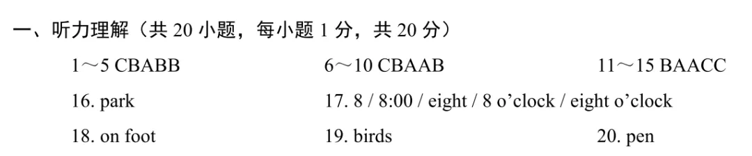 江西中考 | 江西省2025年初中学业水平考试英语试题卷听力真题演练 第4张