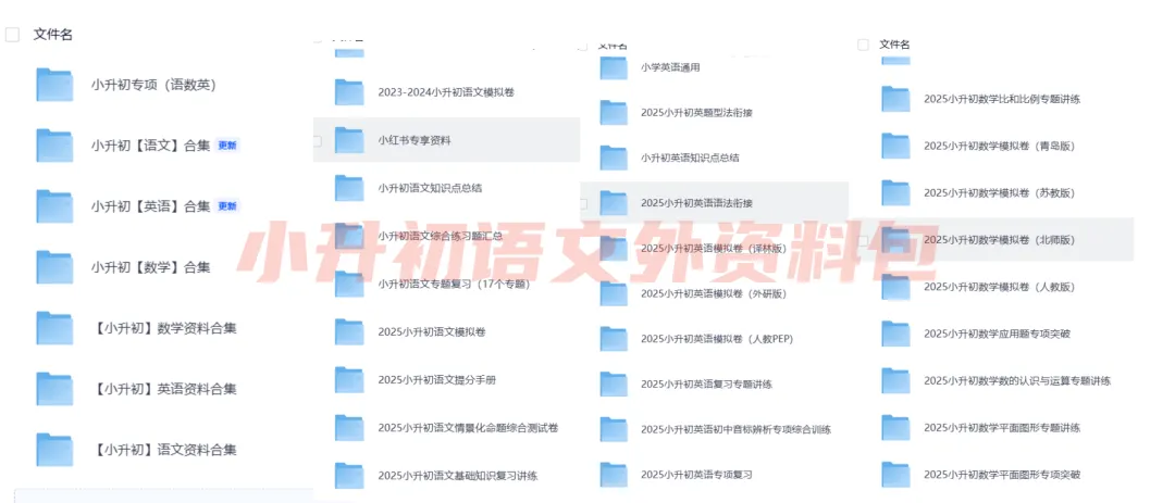 小升初(数学)资料包合集:真题模拟卷 + 专题精讲 重难点题型 奥数培优 易错题 知识点 冲刺打卡(完整电子版可下载打印) 第1张