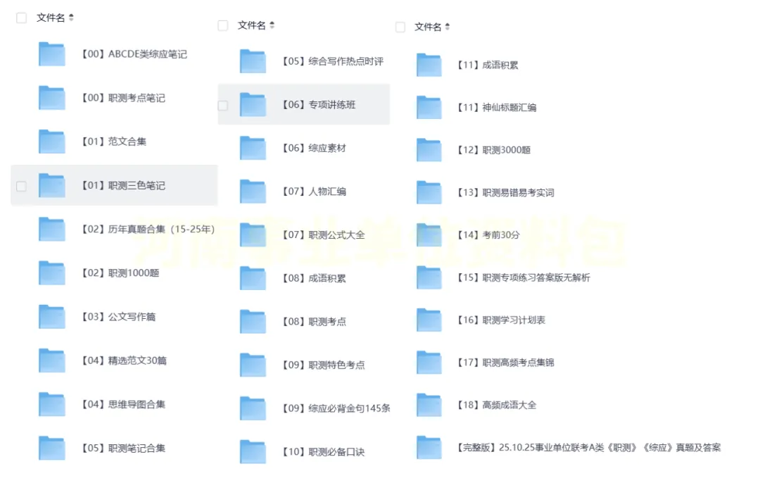 河南省2026年事业单位真题答案全套资料包PDF版网盘下载(联考+各省份历年+备考资料,职测+综应,ABCDE类) 第3张 河南省2026年事业单位真题答案全套资料包PDF版网盘下载(联考+各省份历年+备考资料,职测+综应,ABCDE类) 第3张