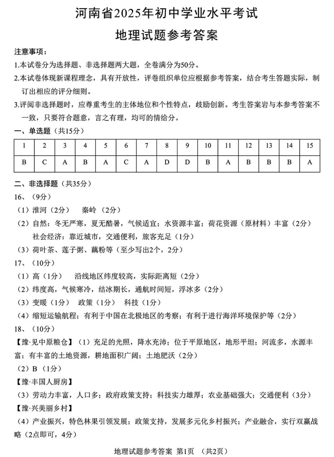 2025年河南省中考地理试卷和答案-八年级地理考试(2020-2025生物·地理·考试真题·高清可下载) 第8张 2025年河南省中考地理试卷和答案-八年级地理考试(2020-2025生物·地理·考试真题·高清可下载) 第8张