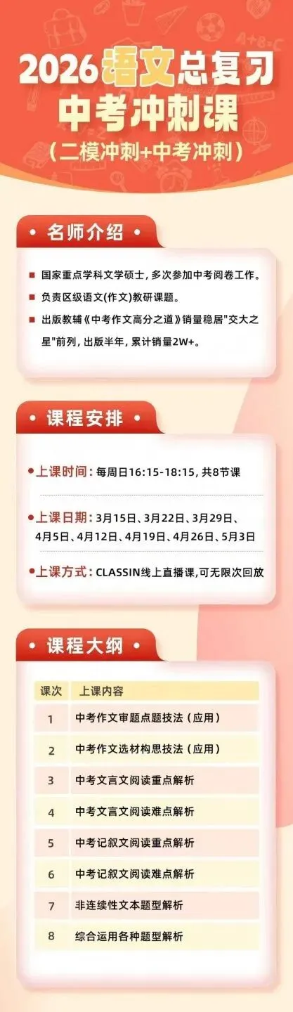 华育老师领衔26届中考冲刺班 第2张