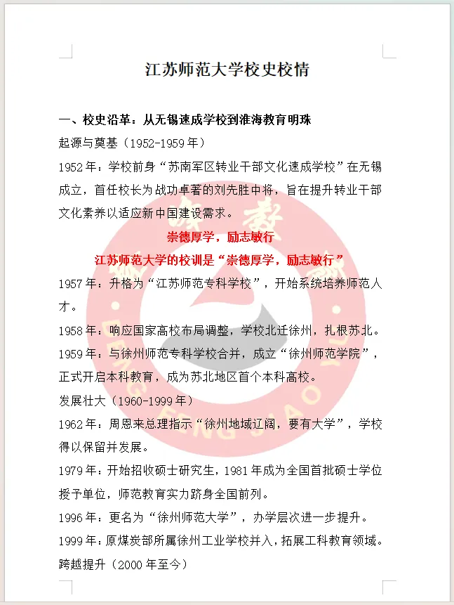 【真题分享】江苏师范大学考情分析丨校史校情+辅导员真题2023~2016年 第5张