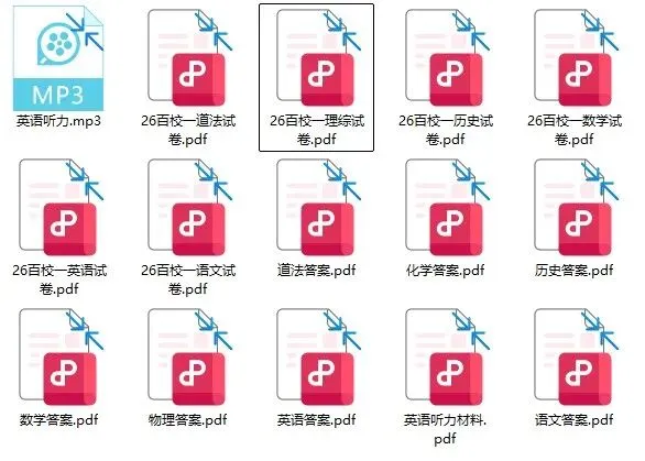 【中考必备】26年百校联考一试卷+答案 第1张