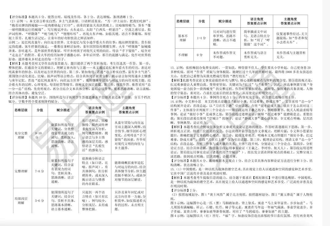 2026年山西初中学业水平测试靶向模考(一)语文试题及答案,附原创2篇作文 第7张