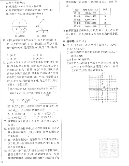 八下3月份月考试卷(第十八章+第十九章,含答案) 第2张
