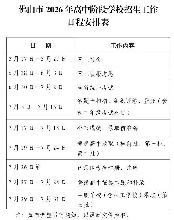变了!2026年佛山中考新增“半费生”“中高企长学制” 第2张