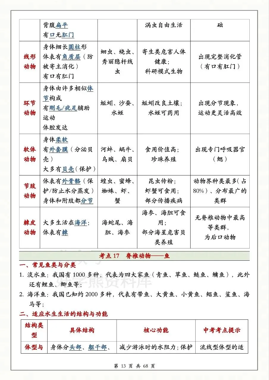 中考生物必备 第13张