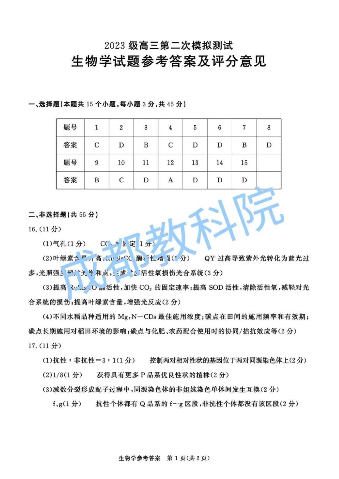 2026年成都二诊(最全)9科全套真题&参考答案【高清无水印】 第39张