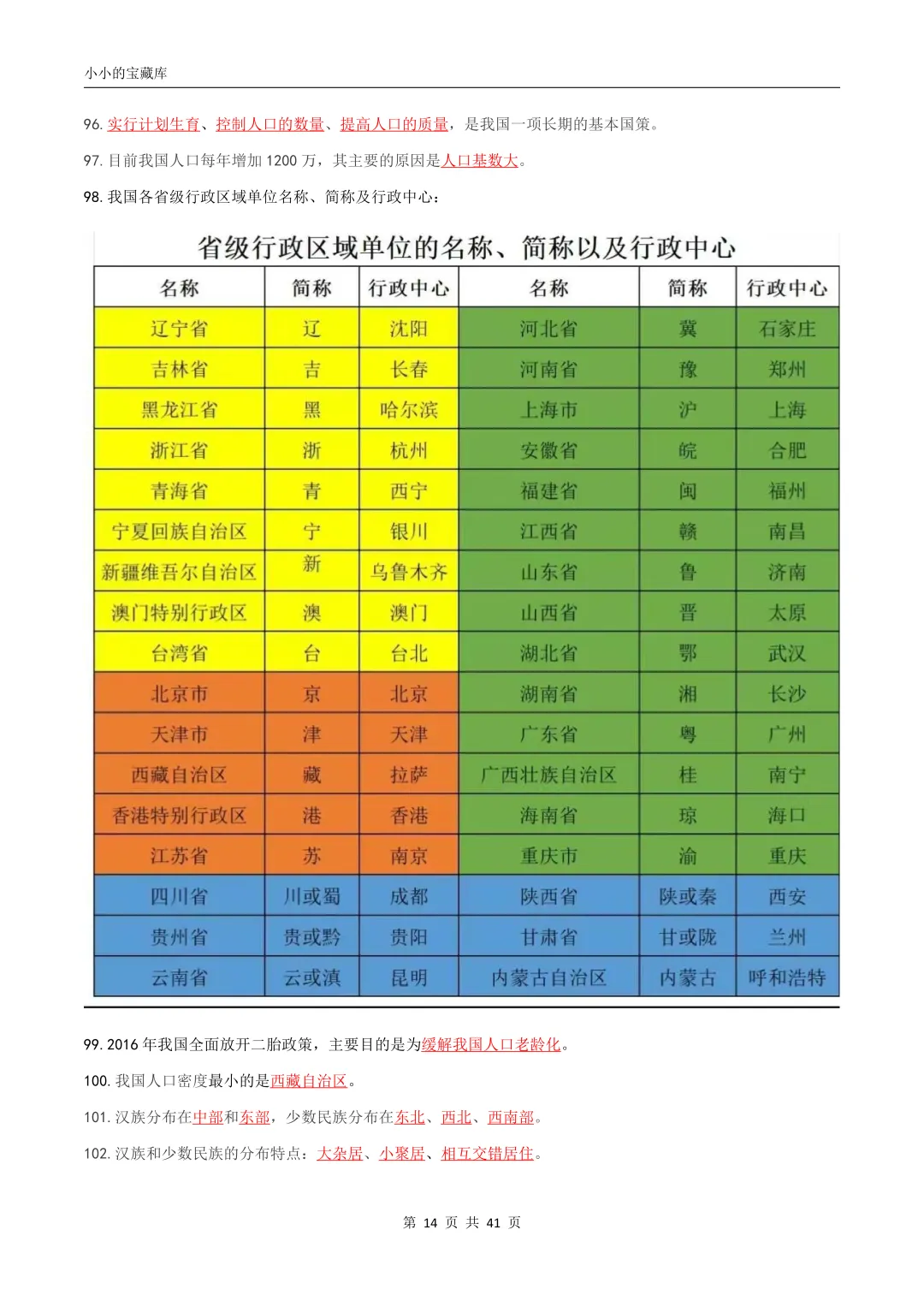 地理会考|2026年新版八年级中考地理/会考地理四册复习提纲(背诵版+填空版)提分必备!复习必备!可打印! 第15张