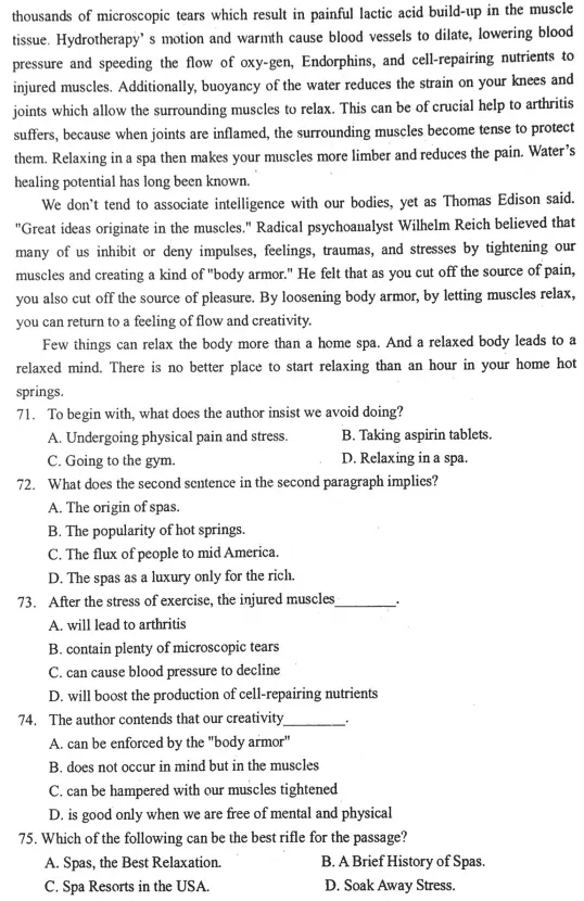 考博英语真题:2007-71~75(阅读理解) 第3张 考博英语真题:2007-71~75(阅读理解) 第3张