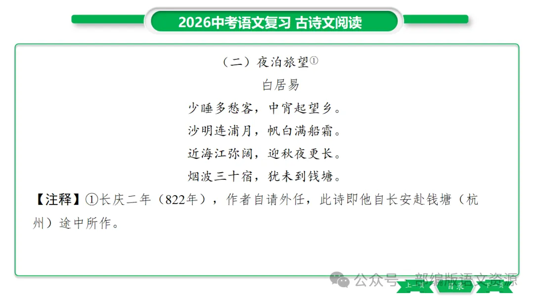 2026中考语文复习:课外古诗主题分类整合ppt 第13张