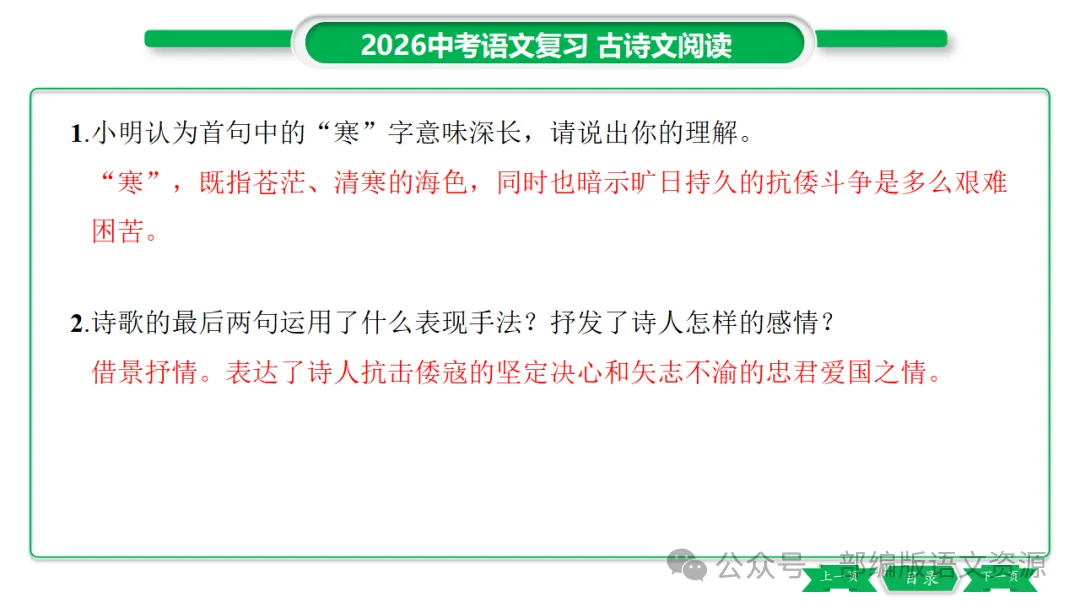 2026中考语文复习:课外古诗主题分类整合ppt 第24张