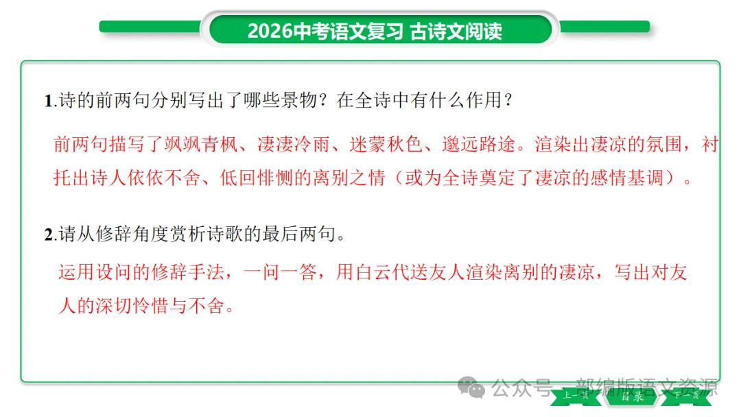 2026中考语文复习:课外古诗主题分类整合ppt 第30张