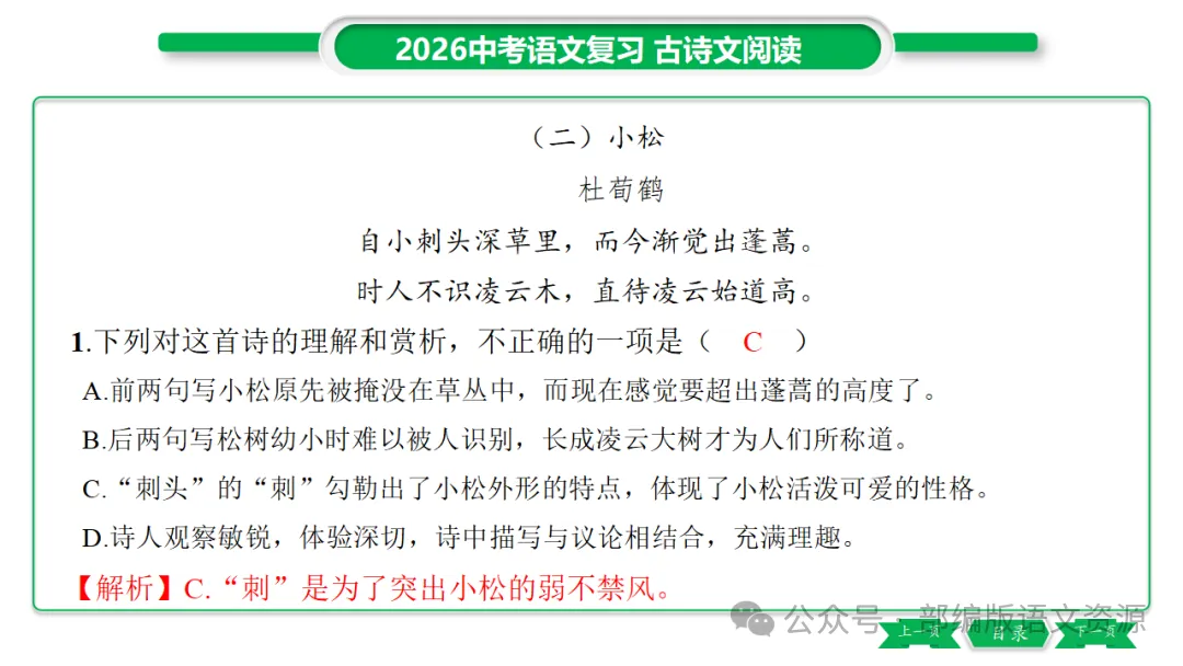 2026中考语文复习:课外古诗主题分类整合ppt 第37张