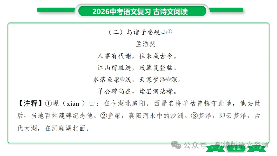 2026中考语文复习:课外古诗主题分类整合ppt 第52张