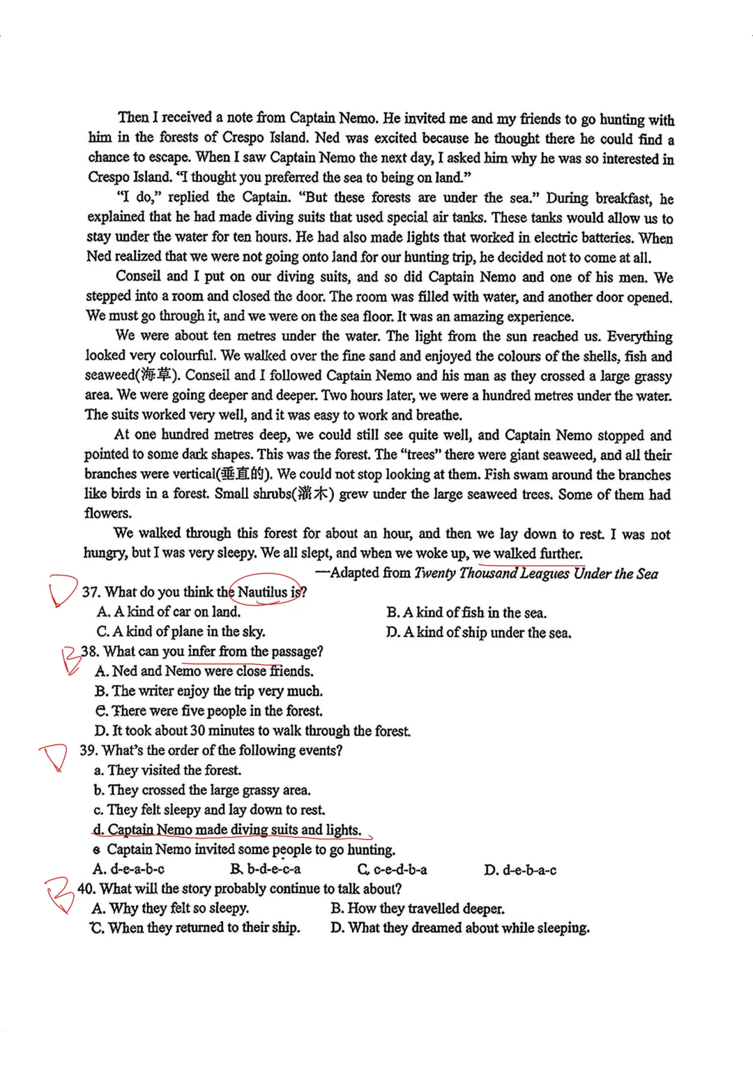 【最新】26年南京秦淮钟英零模英语真题【带答案】 第22张