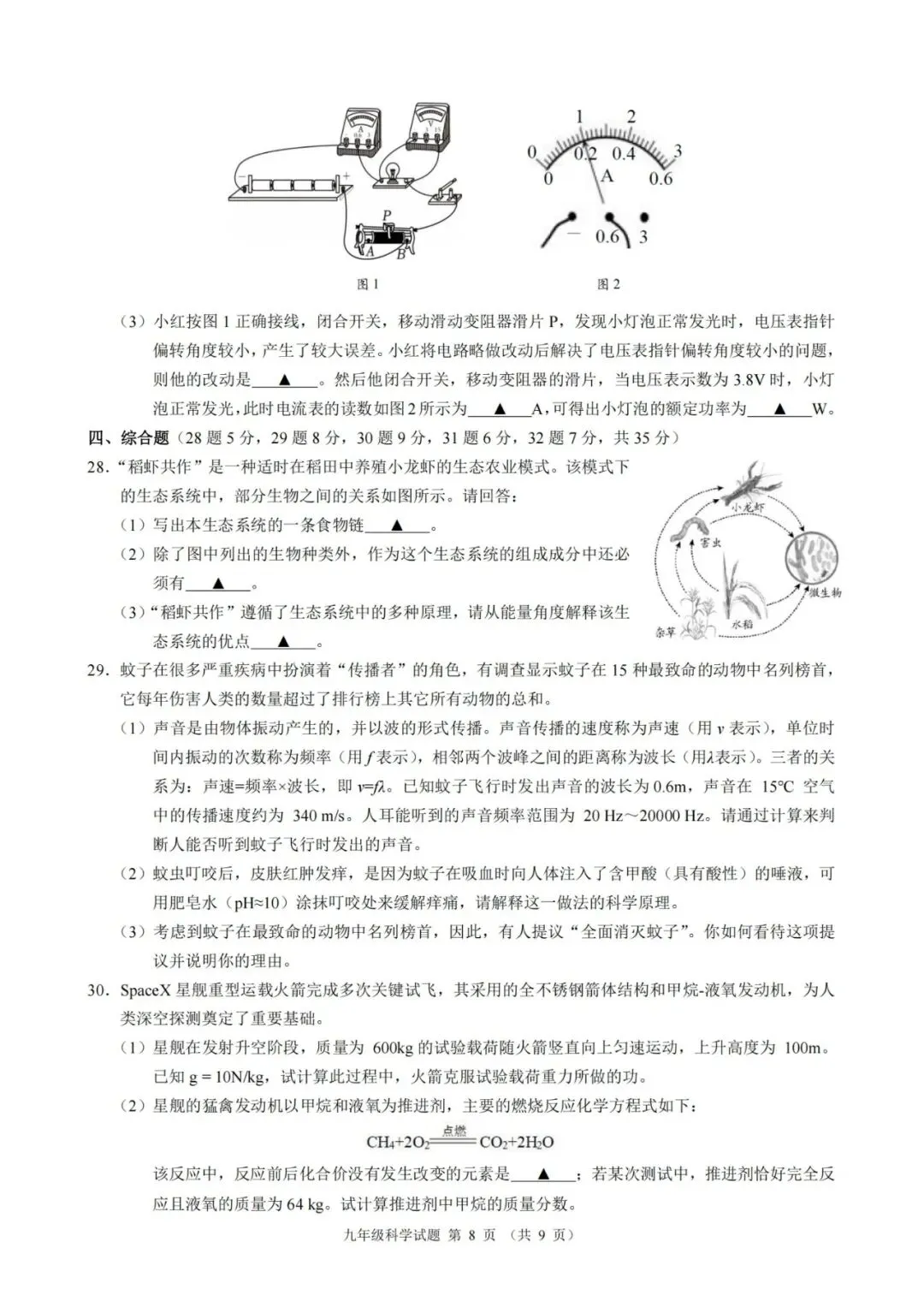 中考一模|2026年3月浙江省初中名校发展共同体中考一模「全科」试题(含听力录音;听力材料;答案) 第14张