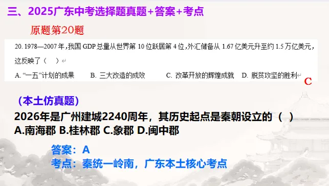 中考历史·二轮复习课件【专项突破---真题·模板·思路】 第9张