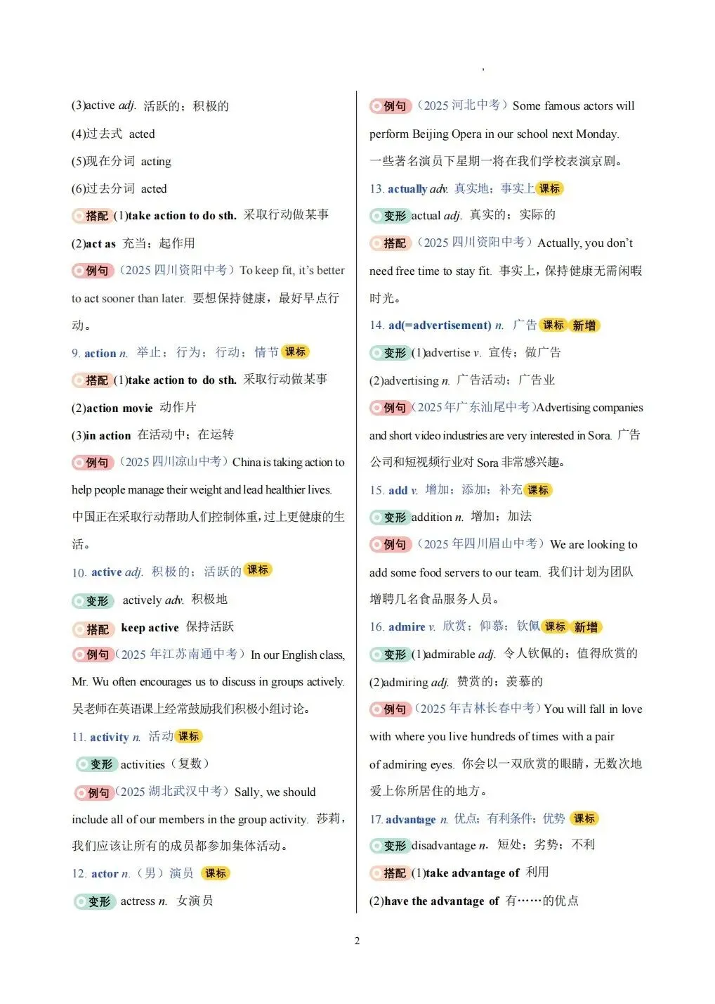 中考高频词汇变形归纳背默Day1-Day10 第4张