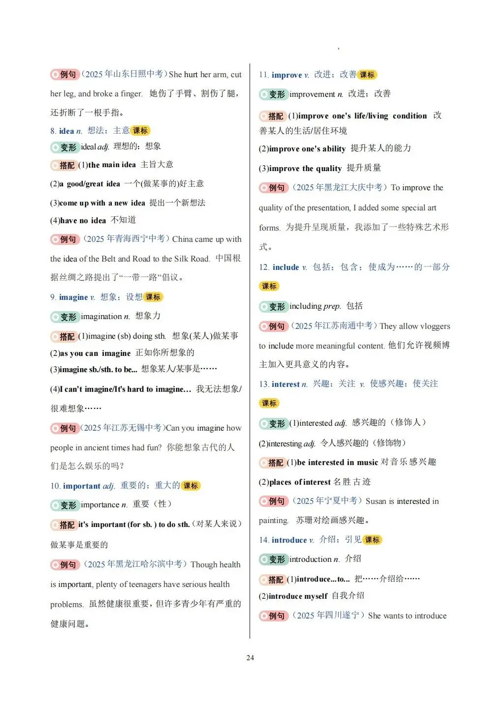 中考高频词汇变形归纳背默Day1-Day10 第25张