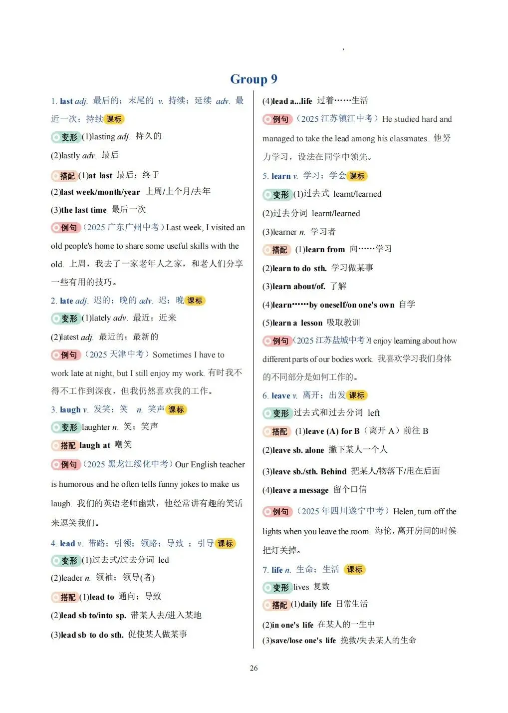 中考高频词汇变形归纳背默Day1-Day10 第27张