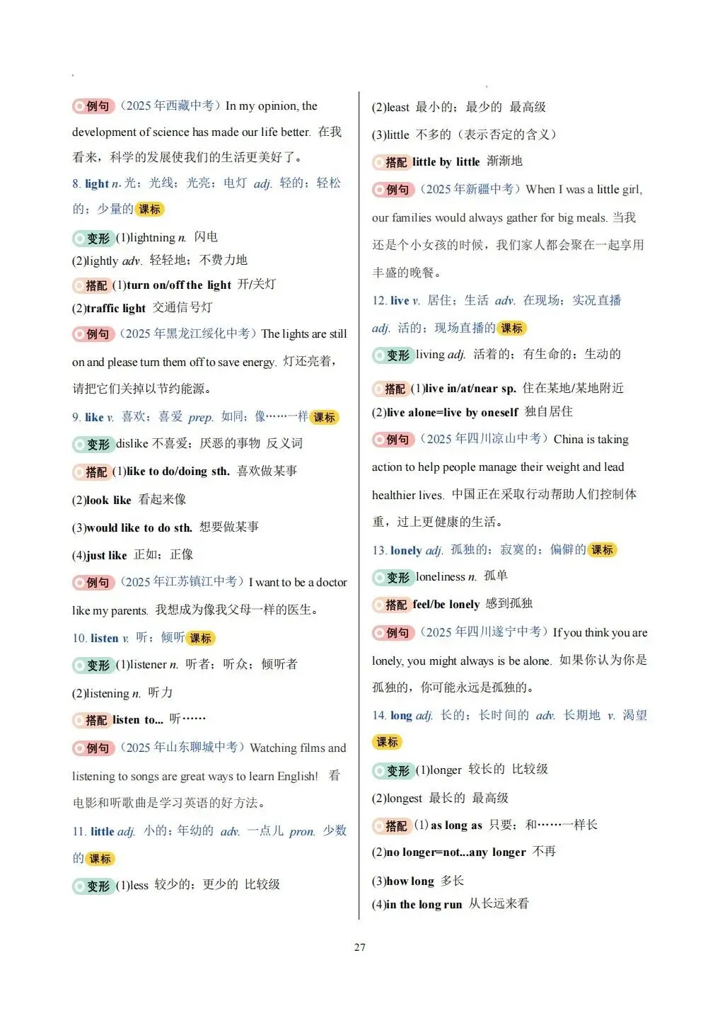 中考高频词汇变形归纳背默Day1-Day10 第28张