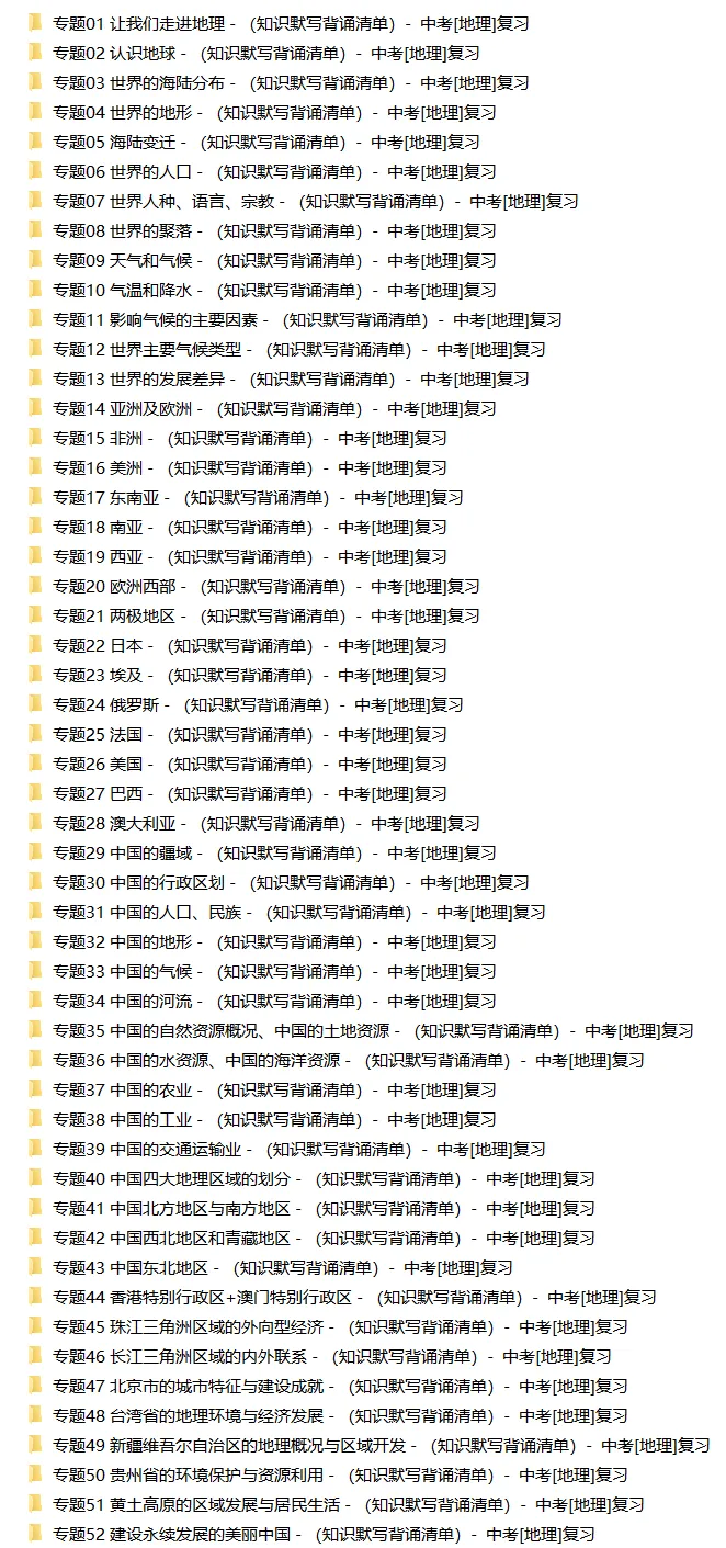 2026中考地理总复习知识点默写+背诵清单 第1张