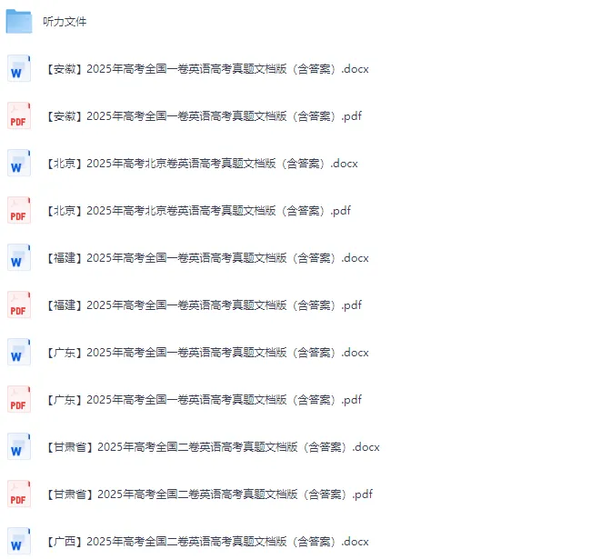 2025年全国各省市英语高考真题及答案【电子版下载】 第2张