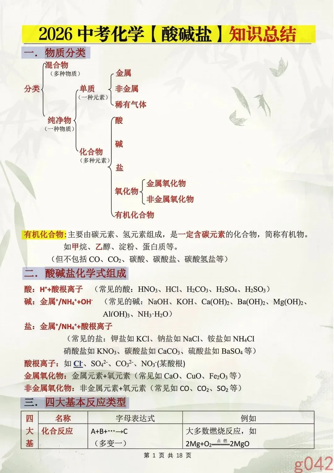 26中考化学酸碱盐知识总结 第1张