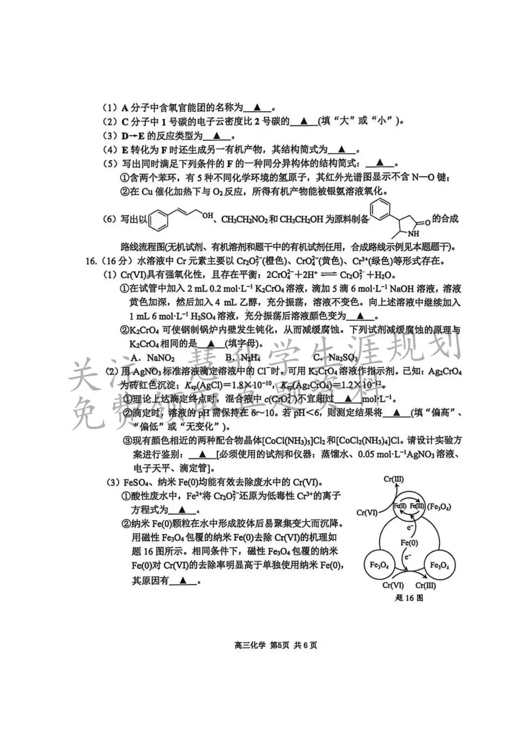 2026届高三南京盐城一模各科试卷及答案出炉 第80张
