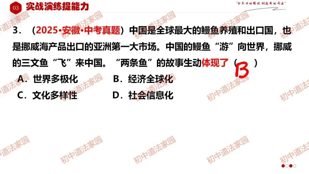 中考政治丨道德与法治一轮复习 专题25 我们共同的世界 第24张