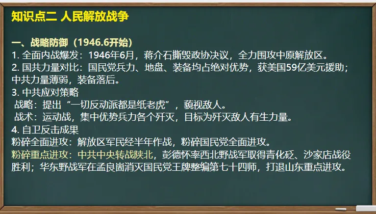 中考历史·一轮复习课件【人民解放战争】 第7张