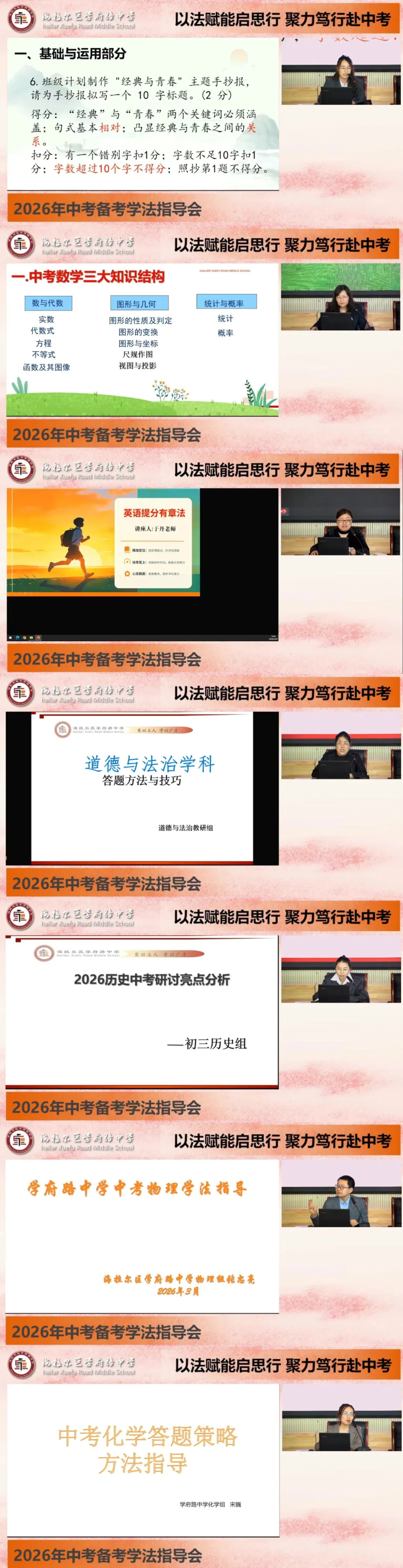 以法赋能启思行 聚力笃行赴中考——学府路中学初三中考备考学习方法指导会圆满举行 第3张