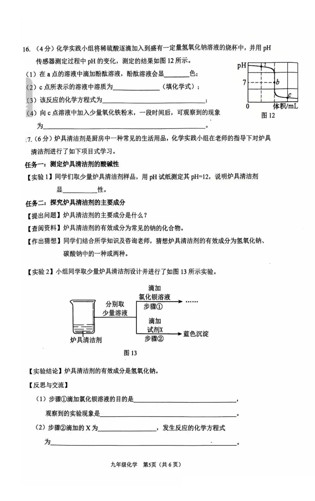 2026年石家庄桥西区中考一模化学试卷 第5张