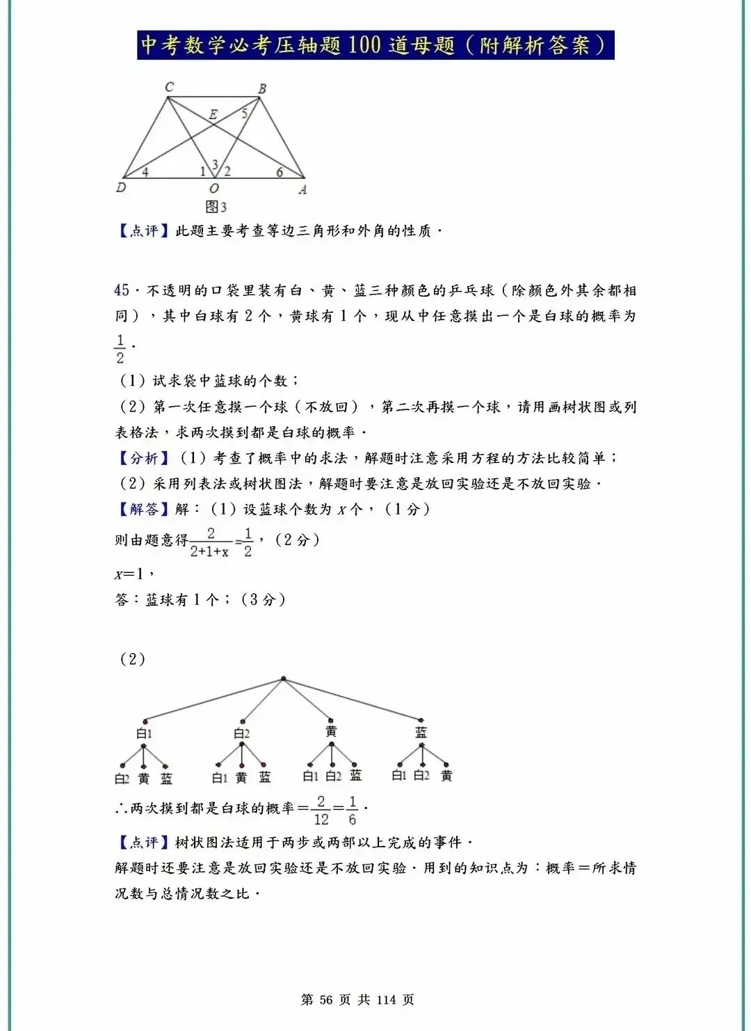 中考数学压轴题40-100道母题解析!吃透这些,冲刺高分不是梦! 第18张