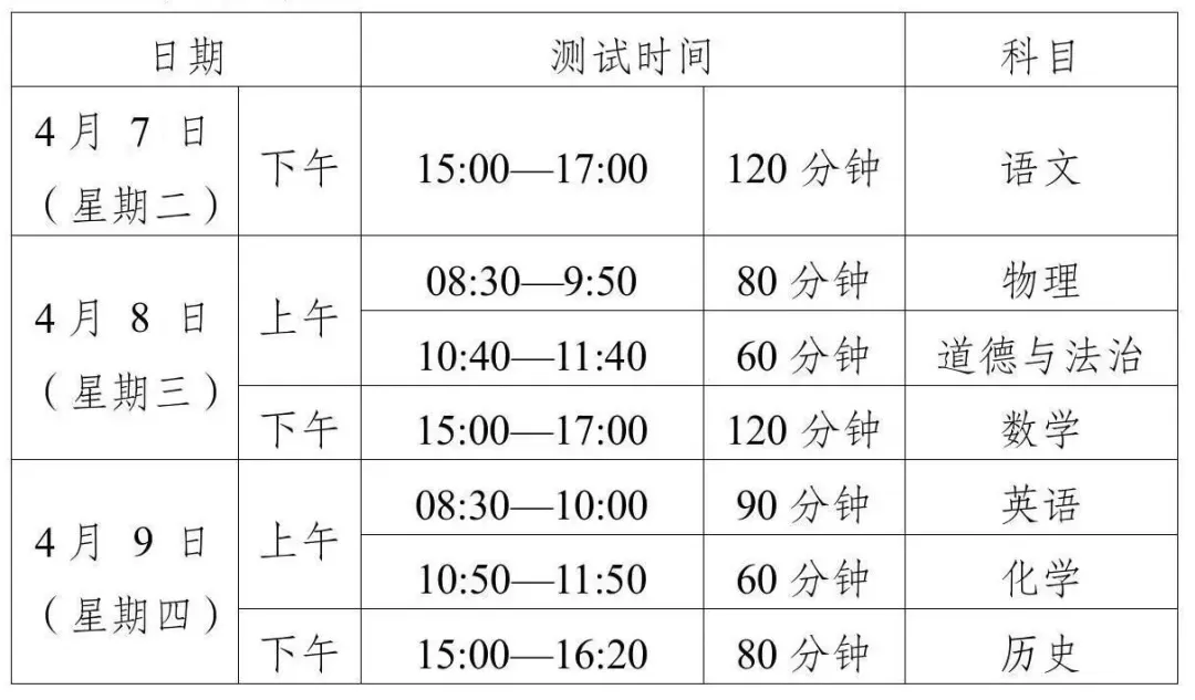 2026年广东各地中考一模时间汇总 第7张