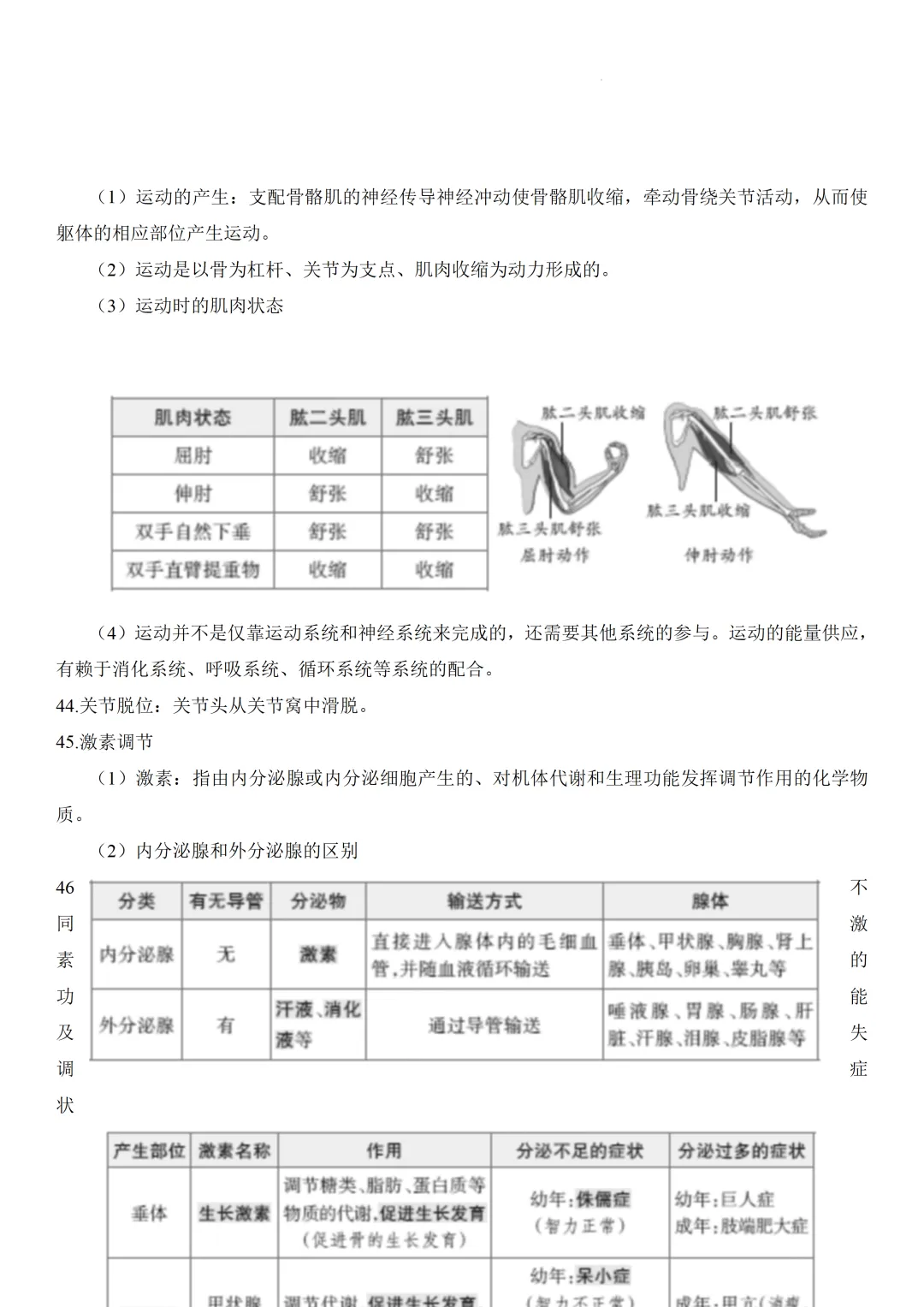 2026中考生物知识点全梳理——主题五 人的生理与健康 第12张