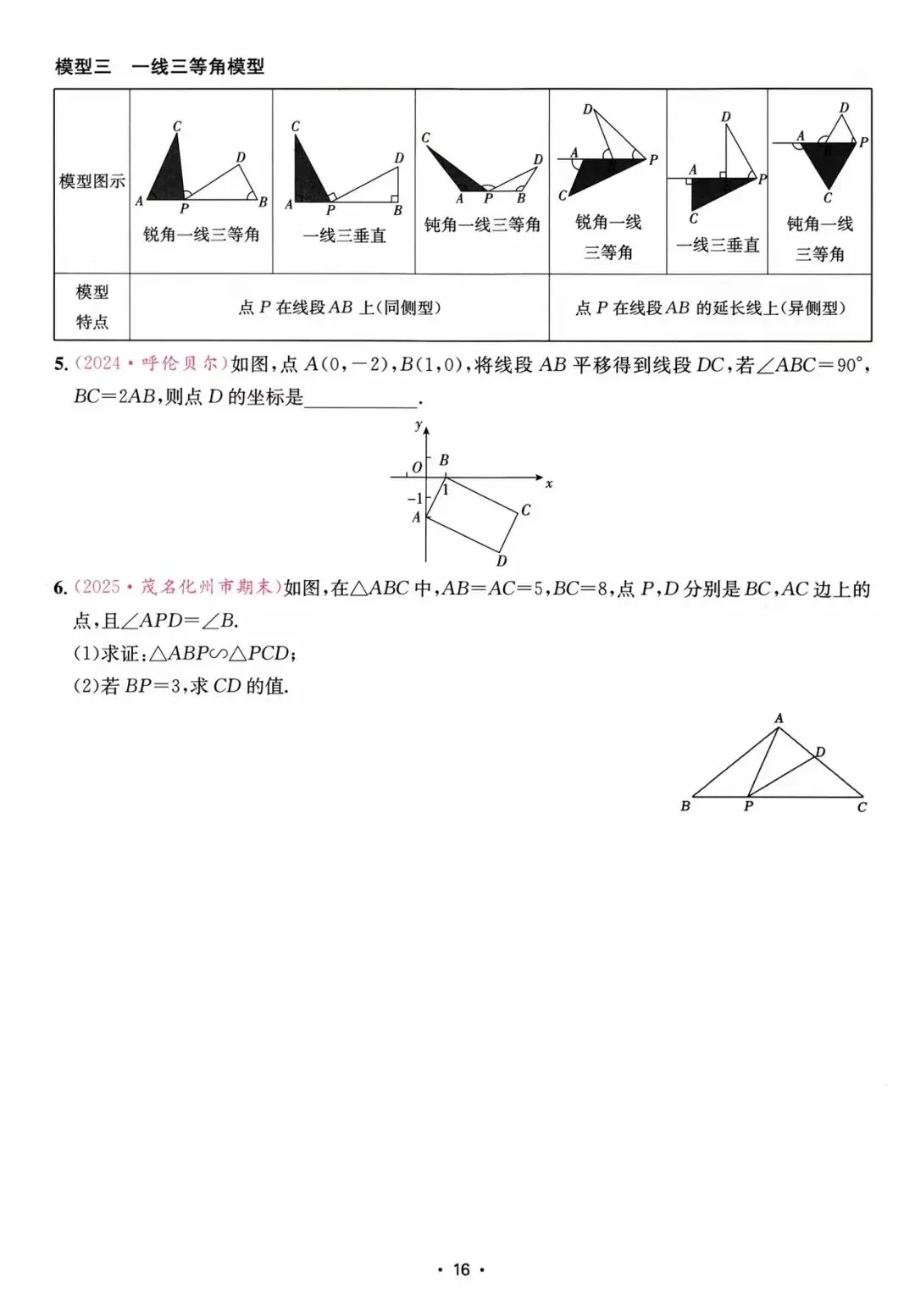 【中考数学】四大全等模型、四大相似模型、辅助线技巧、折叠压轴题 第6张