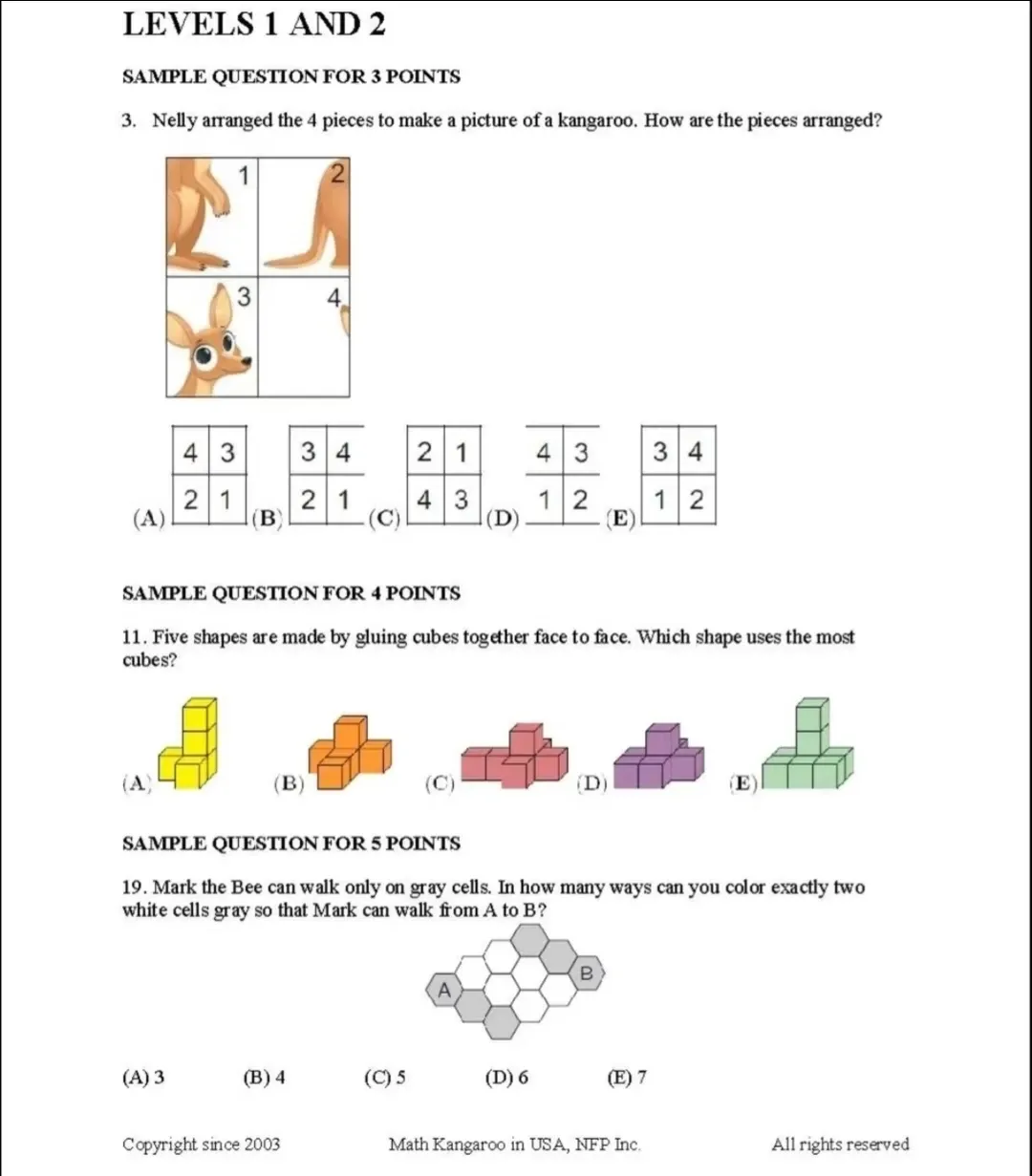2026年袋鼠数学竞赛真题答案+解析,电子版领取中 第3张
