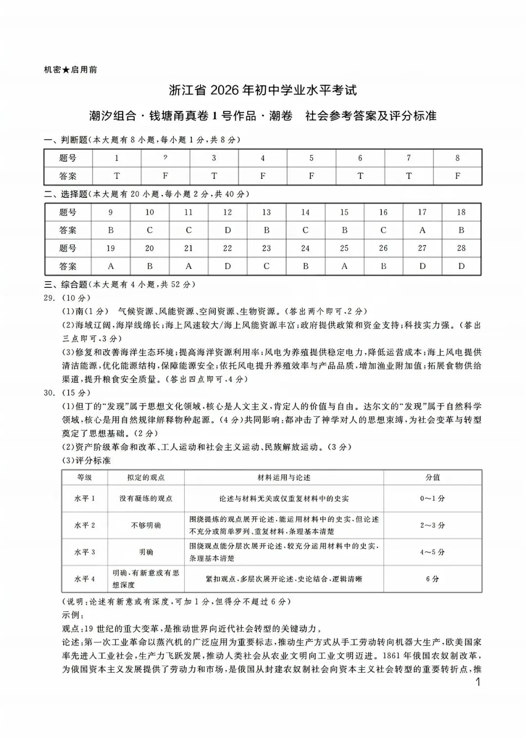 中考模拟卷|浙江省2026年初中学业水平考试潮汐组合·甬真卷1号作品·潮卷「全科」试题(英语听力·听力材料·答案) 第51张