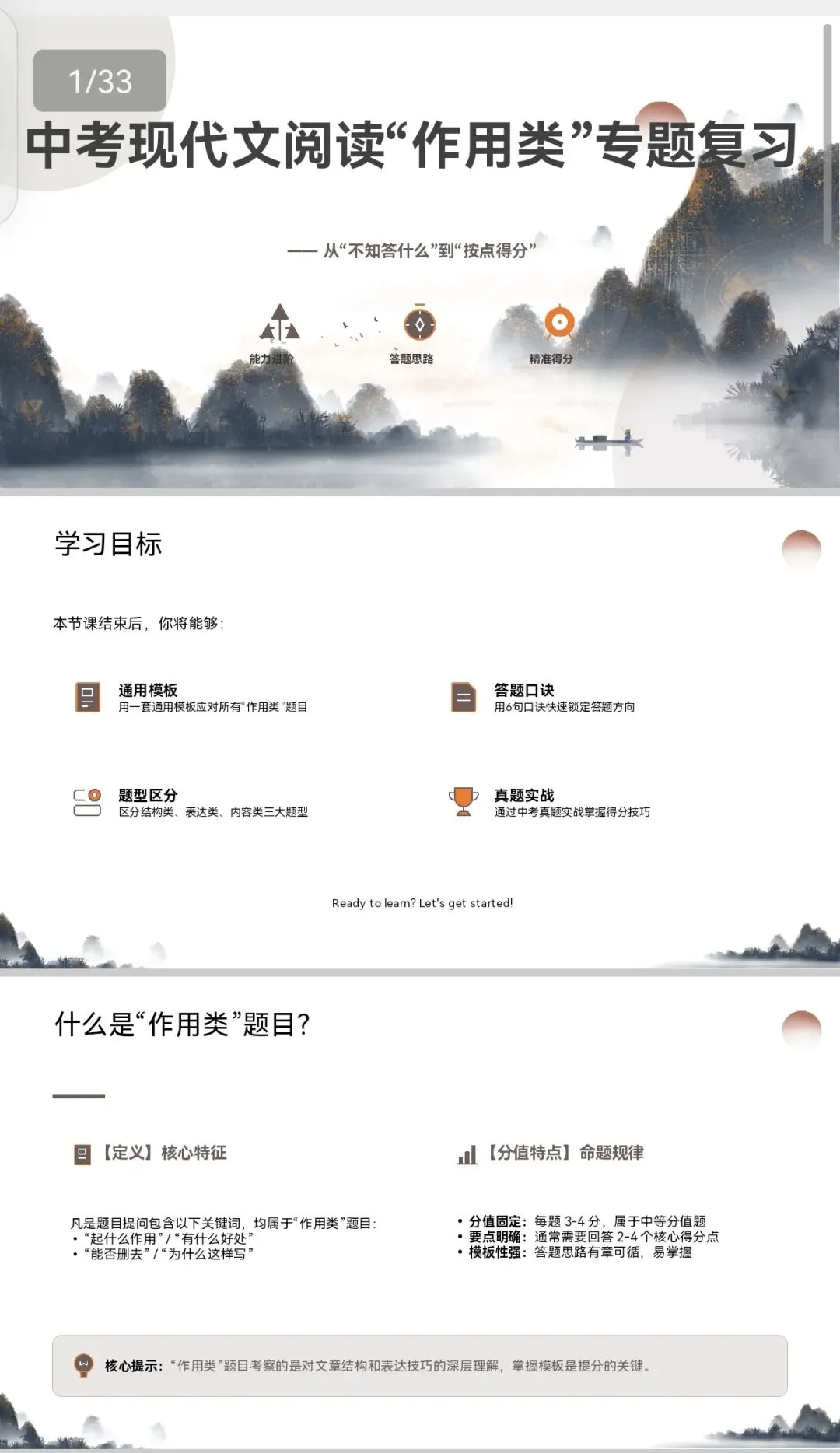 中考阅读拿分秘籍!「作用类」题型通用模板+口诀,直接套用不丢分 第1张