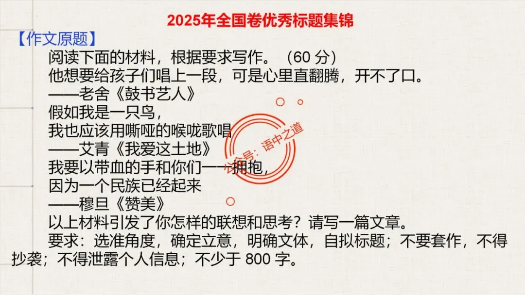 【全套梳理】近几年高考【作文真题】【审题立意+标题+开头】(精品解析) 第17张